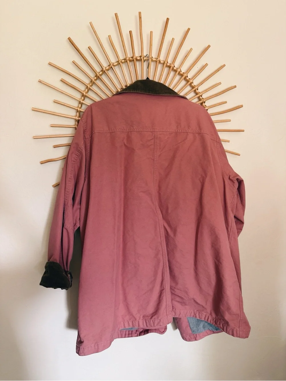 L.L. Bean Women's Dusty Rose Chore Jacket with Corduroy Collar - Picture 6 of 6